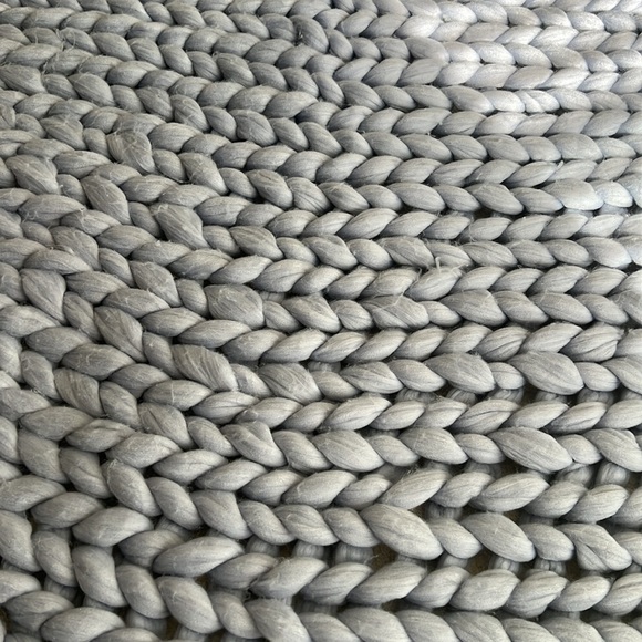 Beautiful gray blue chunky knitted blanket handmade - Picture 2 of 9